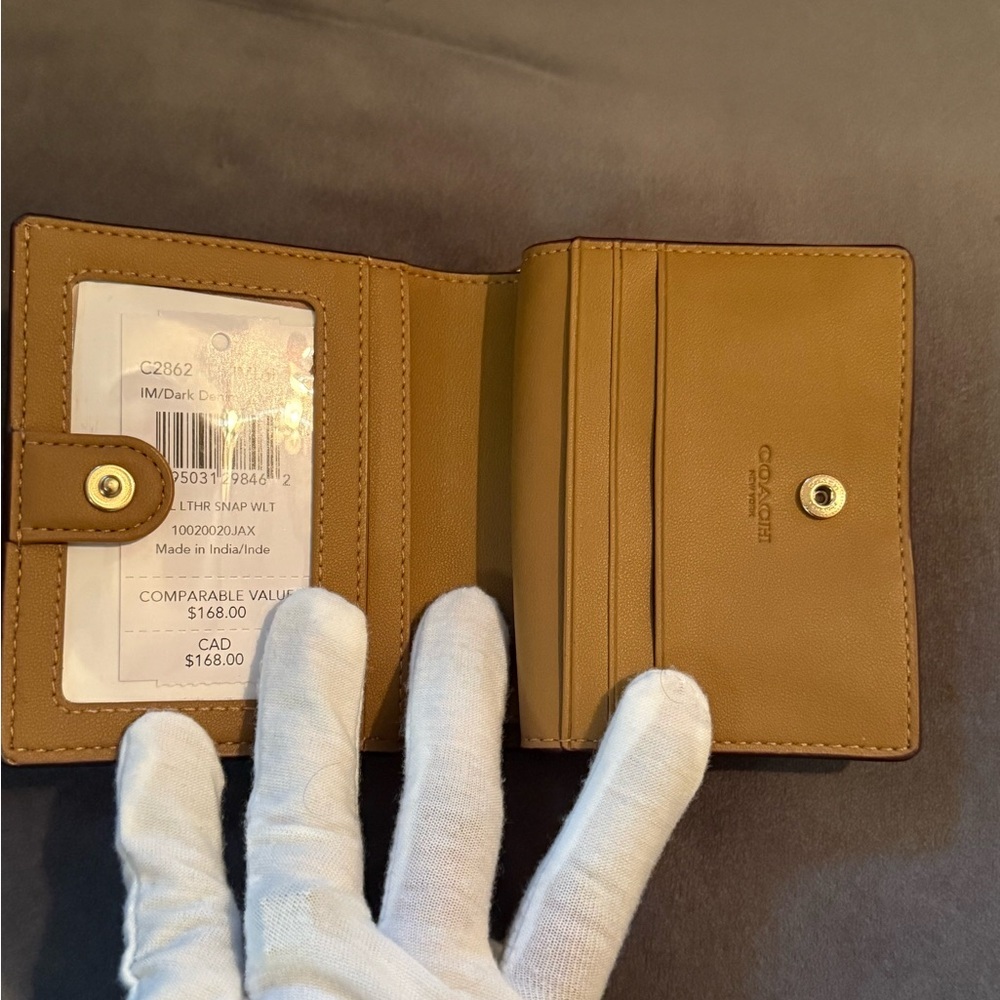 NWT Coach Women's Snap Wallet in IM/ Dark Denim  style # C2862 IML61 - Picture 8 of 15